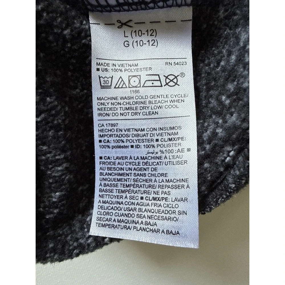 Old Navy Boys Gray Marled Quarter Zip Fleece Pullover Sweater Large 10-12 Raglan